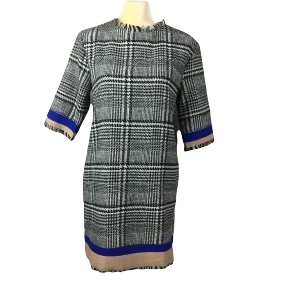 English Factory Herringbone Tweed Lined Dress Size 8 Retail Value $168 SALE - Picture 1 of 9